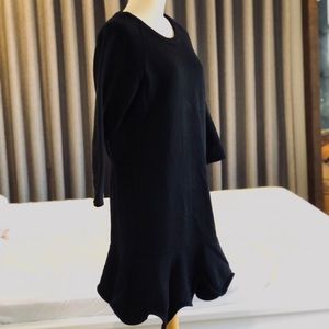 Black Long Sleeve Raffle End Sweatshirt Dress S